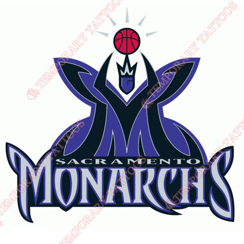 Sacramento Monarchs Customize Temporary Tattoos Stickers NO.8576